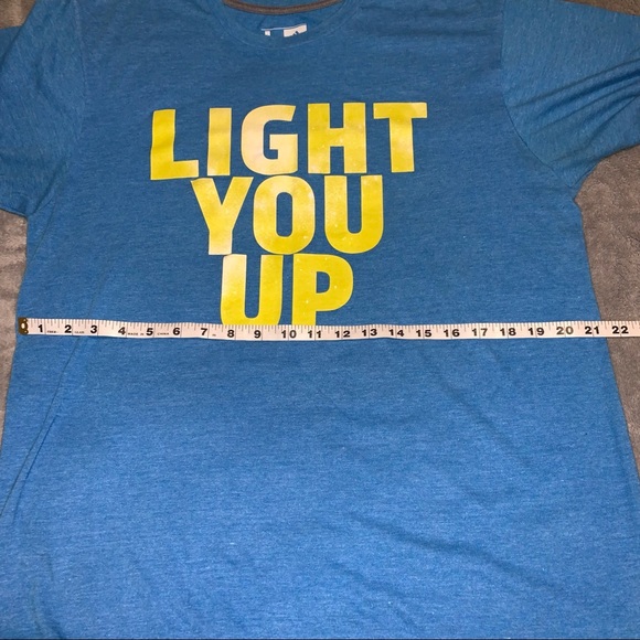 Adidas Men’s Climalite Size Large Blue Short Sleeve Tee Shirt Light You Up - Picture 5 of 7